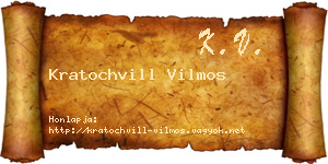 Kratochvill Vilmos névjegykártya
